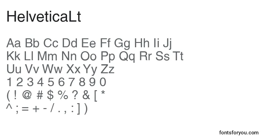 A fonte HelveticaLt – alfabeto, números, caracteres especiais