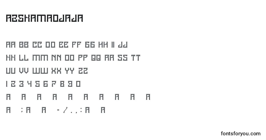 A fonte A25Kamadjaja (90324) – alfabeto, números, caracteres especiais