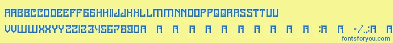 A25Kamadjaja Font – Blue Fonts on Yellow Background