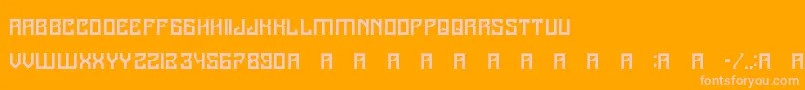 A25Kamadjaja-Schriftart – Rosa Schriften auf orangefarbenem Hintergrund