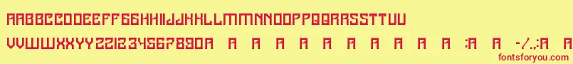 Шрифт A25Kamadjaja – красные шрифты на жёлтом фоне