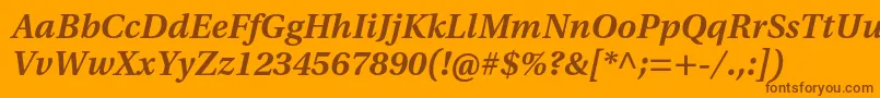 UtopiastdSemiboldcaptit Font – Brown Fonts on Orange Background