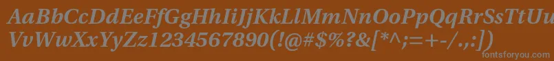 Weitere Informationen zur UtopiastdSemiboldcaptit-Schriftart UtopiastdSemiboldcaptit-Schriftart – Graue Schriften auf braunem Hintergrund