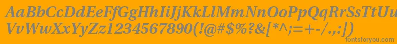 UtopiastdSemiboldcaptit Font – Gray Fonts on Orange Background