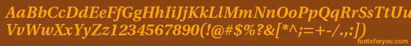 UtopiastdSemiboldcaptit Font – Orange Fonts on Brown Background
