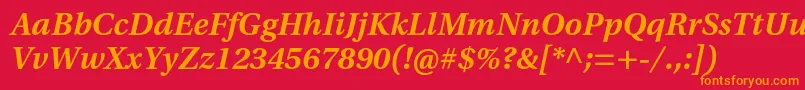 UtopiastdSemiboldcaptit Font – Orange Fonts on Red Background