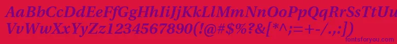 UtopiastdSemiboldcaptit Font – Purple Fonts on Red Background