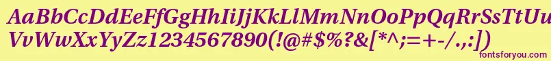 UtopiastdSemiboldcaptit Font – Purple Fonts on Yellow Background
