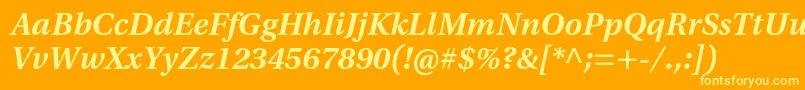 UtopiastdSemiboldcaptit Font – Yellow Fonts on Orange Background