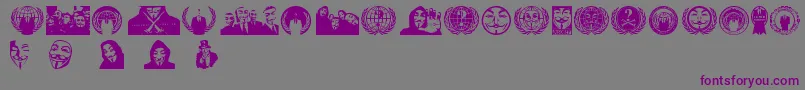 Anonbats-Schriftart – Violette Schriften auf grauem Hintergrund
