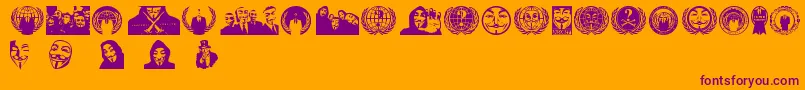 Шрифт Anonbats – фиолетовые шрифты на оранжевом фоне