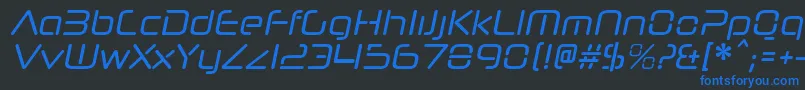 NeuropolnovacdItalic Font – Blue Fonts on Black Background