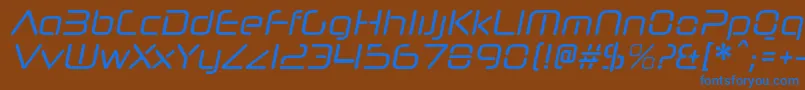 NeuropolnovacdItalic Font – Blue Fonts on Brown Background