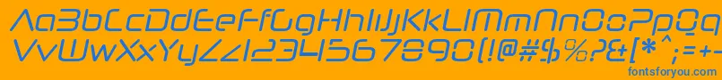 NeuropolnovacdItalic Font – Blue Fonts on Orange Background