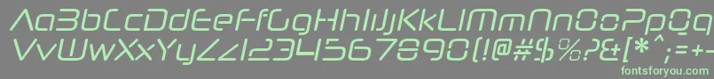 NeuropolnovacdItalic-Schriftart – Grüne Schriften auf grauem Hintergrund