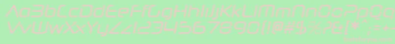 NeuropolnovacdItalic Font – Pink Fonts on Green Background