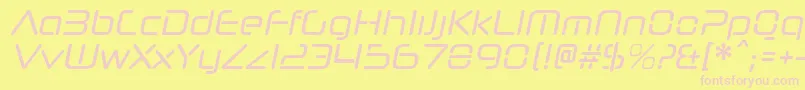 NeuropolnovacdItalic Font – Pink Fonts on Yellow Background