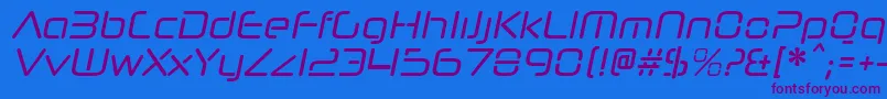 NeuropolnovacdItalic Font – Purple Fonts on Blue Background