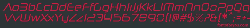 NeuropolnovacdItalic Font – Red Fonts on Black Background