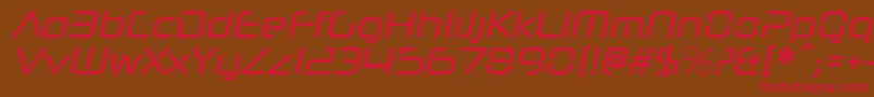 NeuropolnovacdItalic Font – Red Fonts on Brown Background