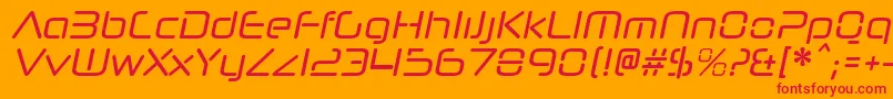 NeuropolnovacdItalic Font – Red Fonts on Orange Background