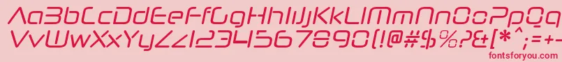 NeuropolnovacdItalic Font – Red Fonts on Pink Background