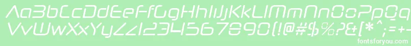 NeuropolnovacdItalic Font – White Fonts on Green Background
