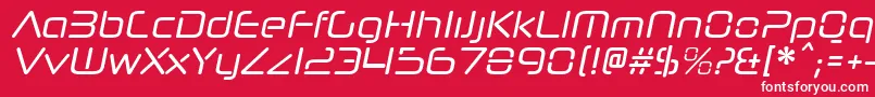 フォントNeuropolnovacdItalic – 赤い背景に白い文字