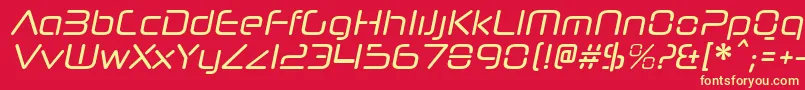 フォントNeuropolnovacdItalic – 黄色の文字、赤い背景