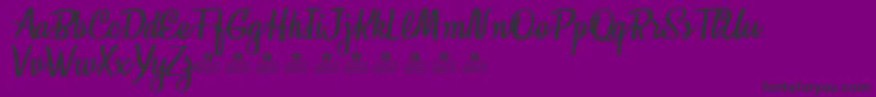 HoneymoonPersonalUse-Schriftart – Schwarze Schriften auf violettem Hintergrund