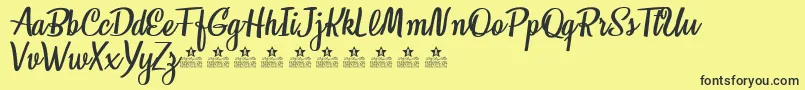 HoneymoonPersonalUse Font – Black Fonts on Yellow Background