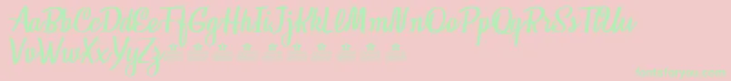 HoneymoonPersonalUse-Schriftart – Grüne Schriften auf rosa Hintergrund