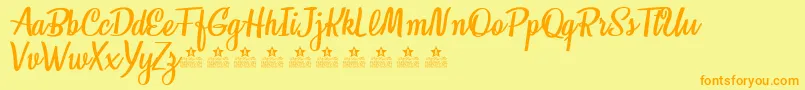 HoneymoonPersonalUse Font – Orange Fonts on Yellow Background