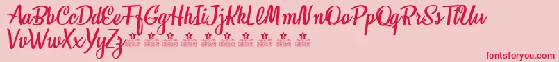 HoneymoonPersonalUse Font – Red Fonts on Pink Background