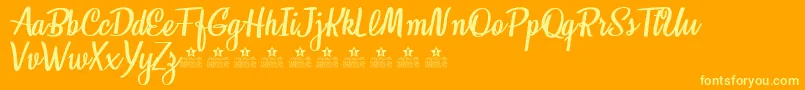 HoneymoonPersonalUse Font – Yellow Fonts on Orange Background