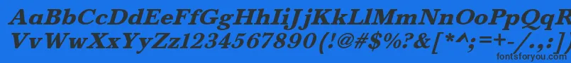 BaskervaldadfstdHeavyitalic Font – Black Fonts on Blue Background