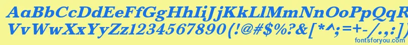 BaskervaldadfstdHeavyitalic Font – Blue Fonts on Yellow Background