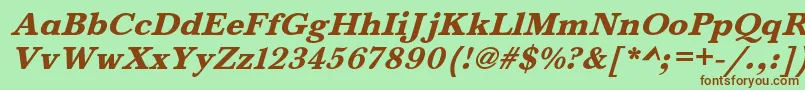 BaskervaldadfstdHeavyitalic Font – Brown Fonts on Green Background