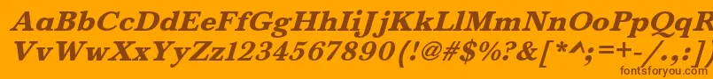 BaskervaldadfstdHeavyitalic Font – Brown Fonts on Orange Background