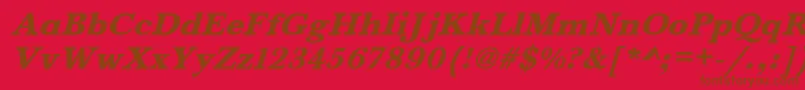 BaskervaldadfstdHeavyitalic Font – Brown Fonts on Red Background