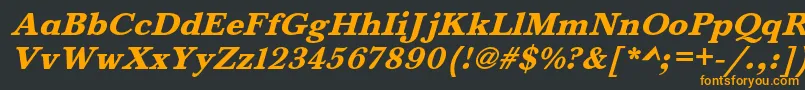 BaskervaldadfstdHeavyitalic Font – Orange Fonts on Black Background