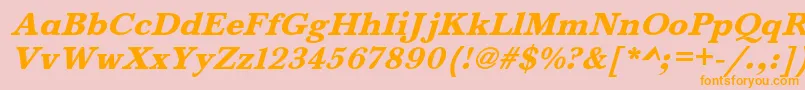 BaskervaldadfstdHeavyitalic Font – Orange Fonts on Pink Background