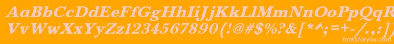 BaskervaldadfstdHeavyitalic Font – Pink Fonts on Orange Background