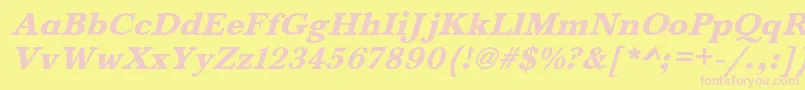 BaskervaldadfstdHeavyitalic Font – Pink Fonts on Yellow Background