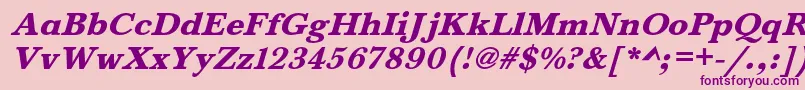 BaskervaldadfstdHeavyitalic Font – Purple Fonts on Pink Background