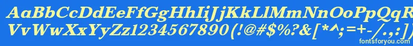 BaskervaldadfstdHeavyitalic Font – Yellow Fonts on Blue Background