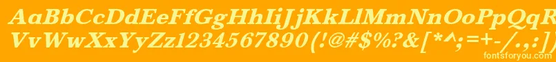 BaskervaldadfstdHeavyitalic Font – Yellow Fonts on Orange Background