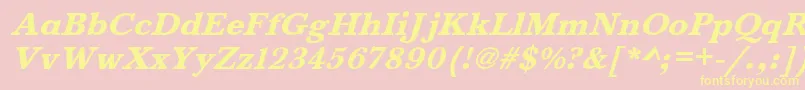 BaskervaldadfstdHeavyitalic Font – Yellow Fonts on Pink Background