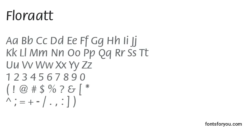 A fonte Floraatt – alfabeto, números, caracteres especiais