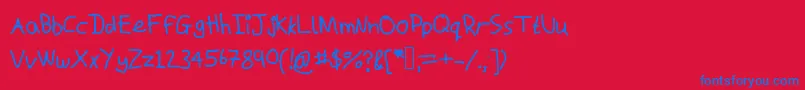 Macshandwriting Font – Blue Fonts on Red Background